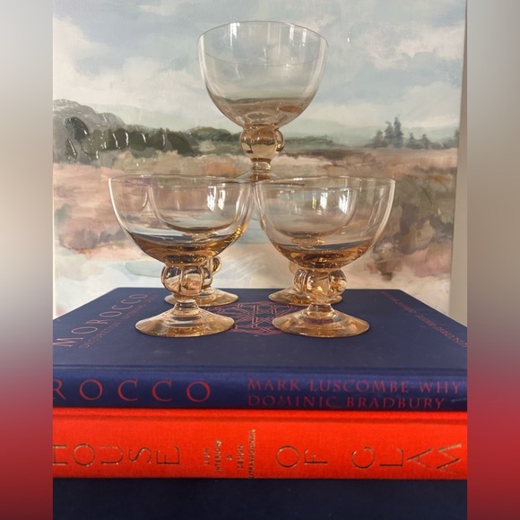 Vintage Set of 5 Swedish Crystal  Astrid Crystal Low Sorbet Skruf Glasses - Picture 2 of 3